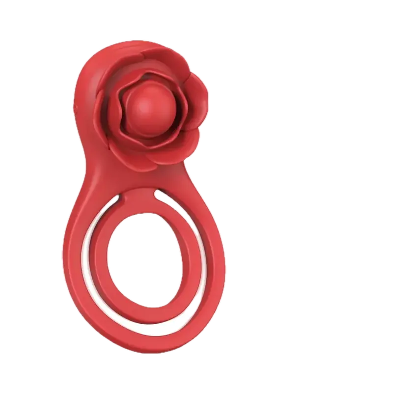The red Pair device with a rose-shaped top, open oval ring and silver trim