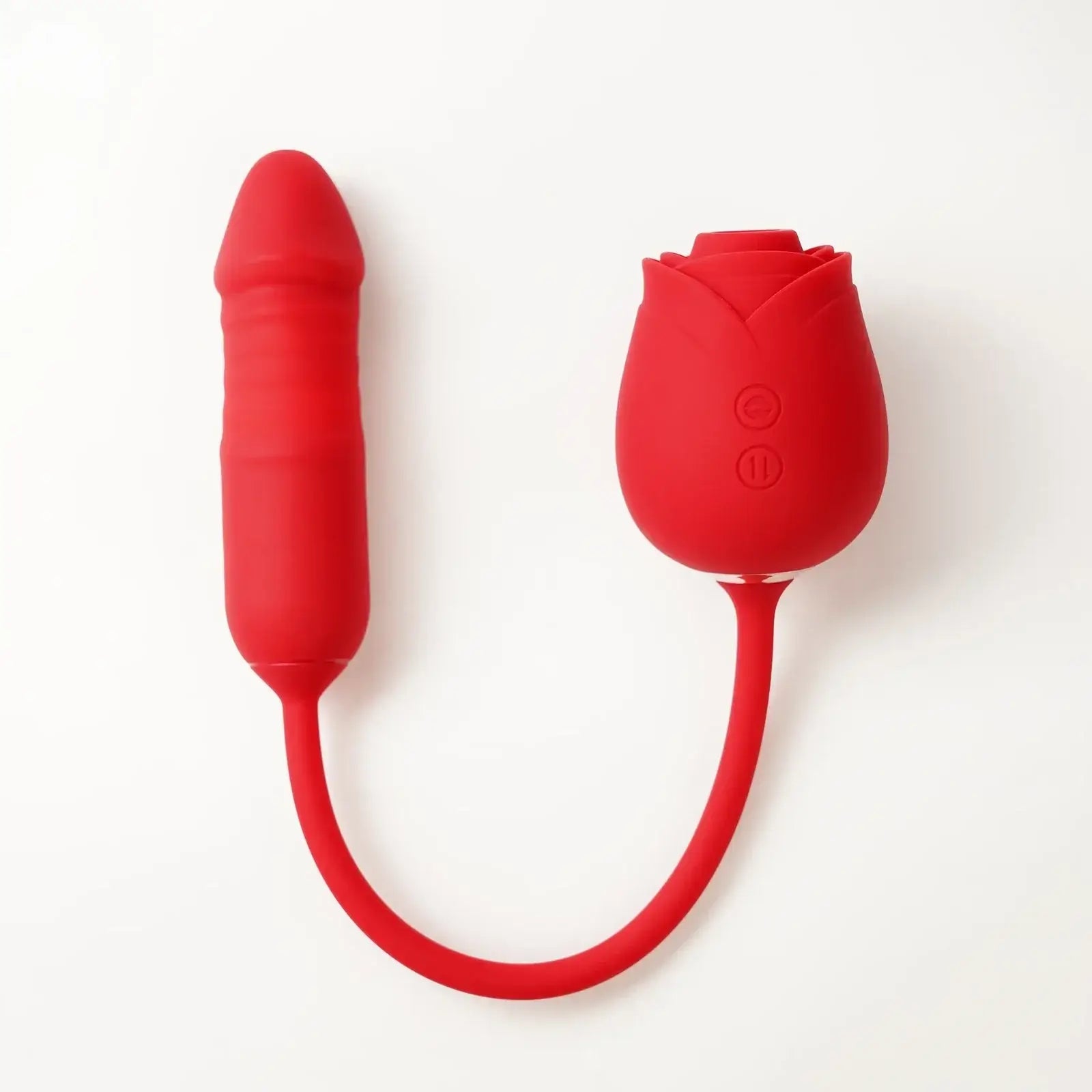 Red Rosemary rose toy vibrator with flexible handle