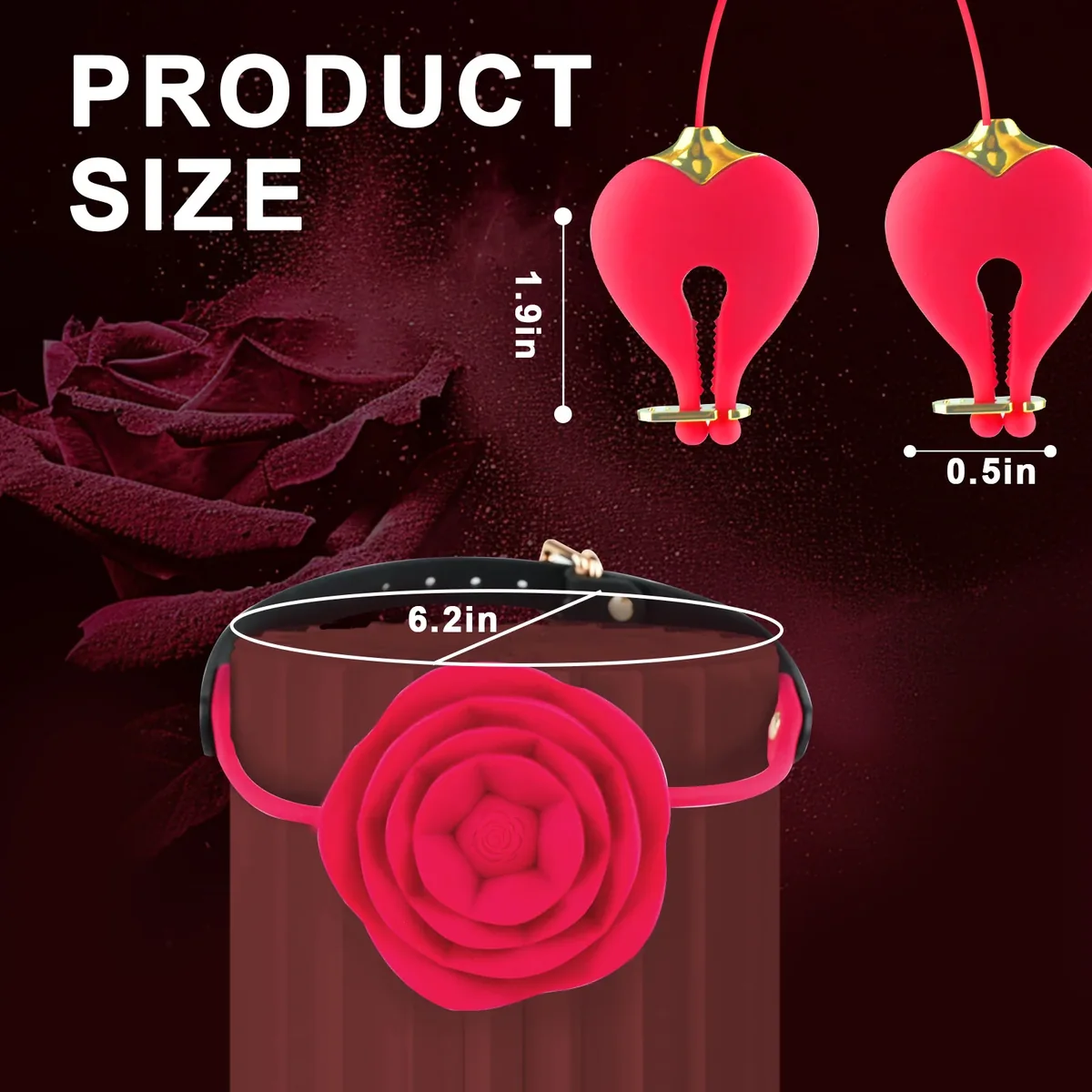Roselle Adorn Rose Strap and Clamp Set — dimensions diagram