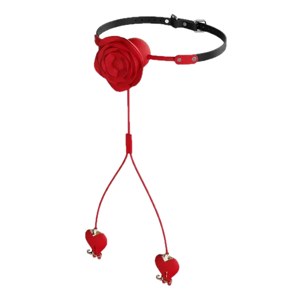 Roselle Adorn Rose Strap and Clamp Set — rose strap with connected nipple clamps
