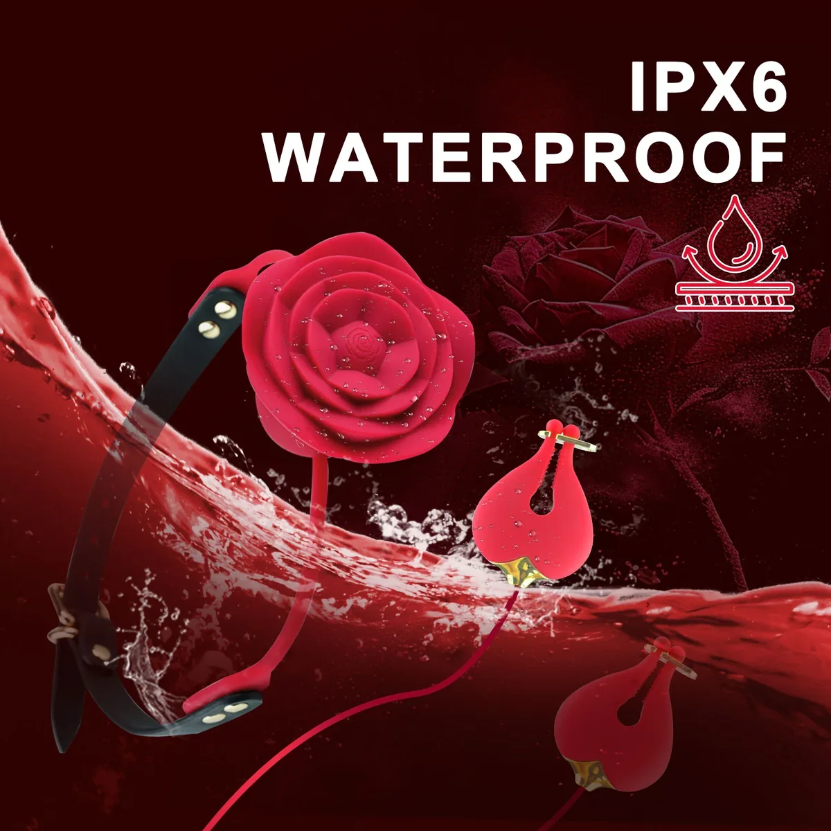 Roselle Adorn Rose Strap and Clamp Set — strap and clamps shown with water