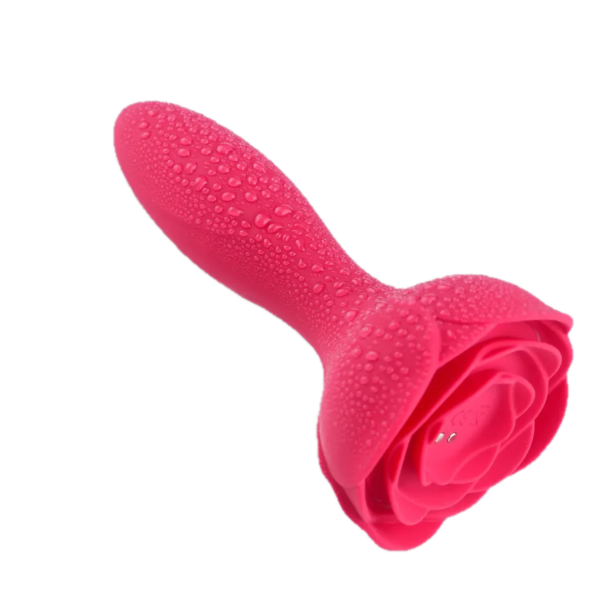 Roselle Anchor Inflatable Rose Plug Vibrator — rose-base textured plug