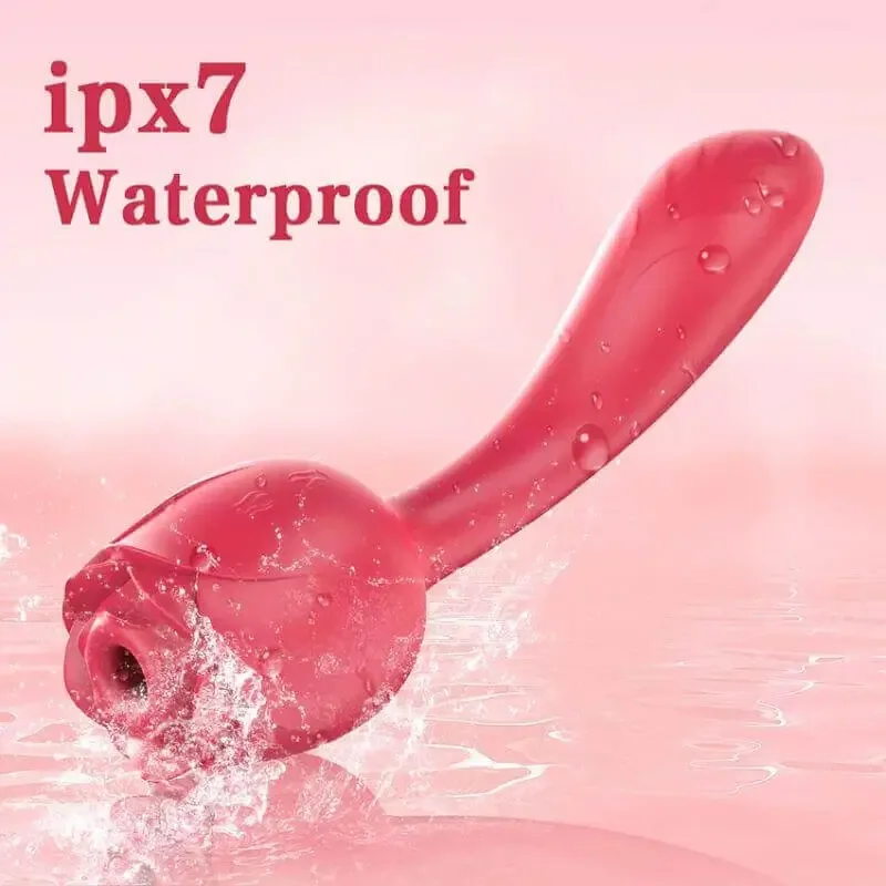 Roselle Arc Rose Suction Wand — product shown with water splashes