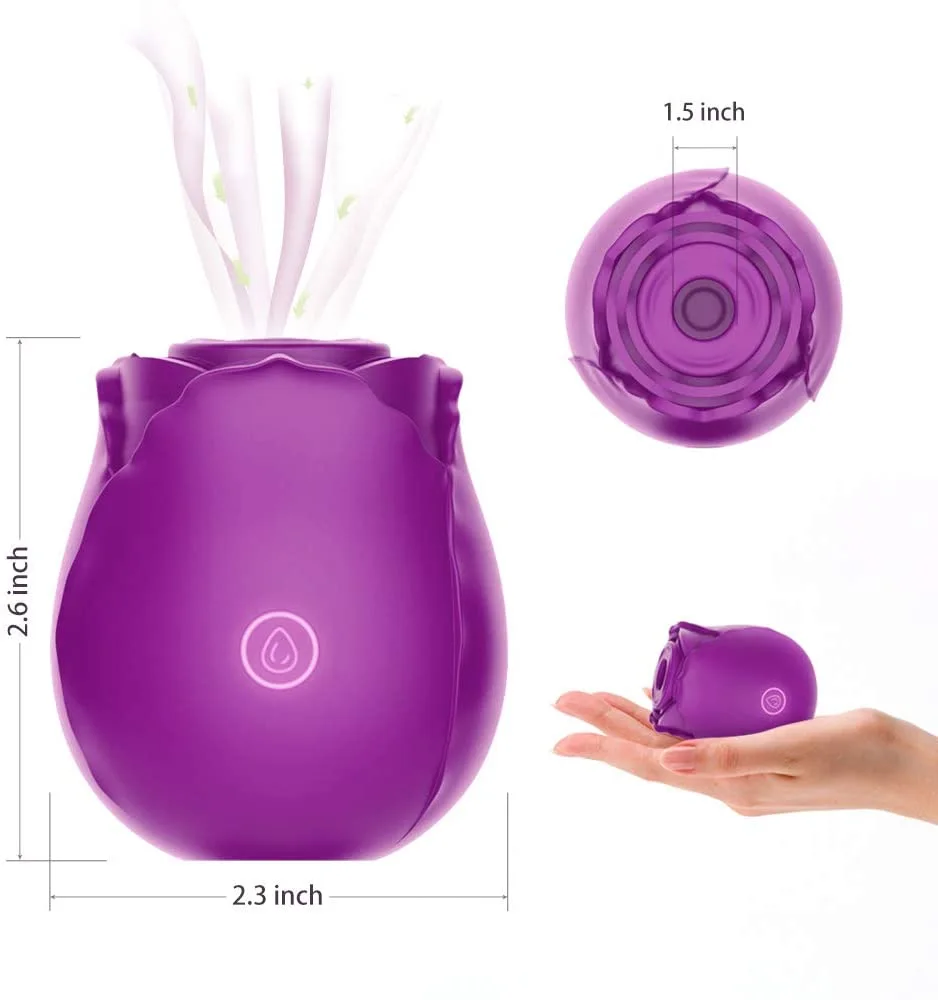 Roselle Bloom Rose Suction Toy — purple rose suction toy dimensions