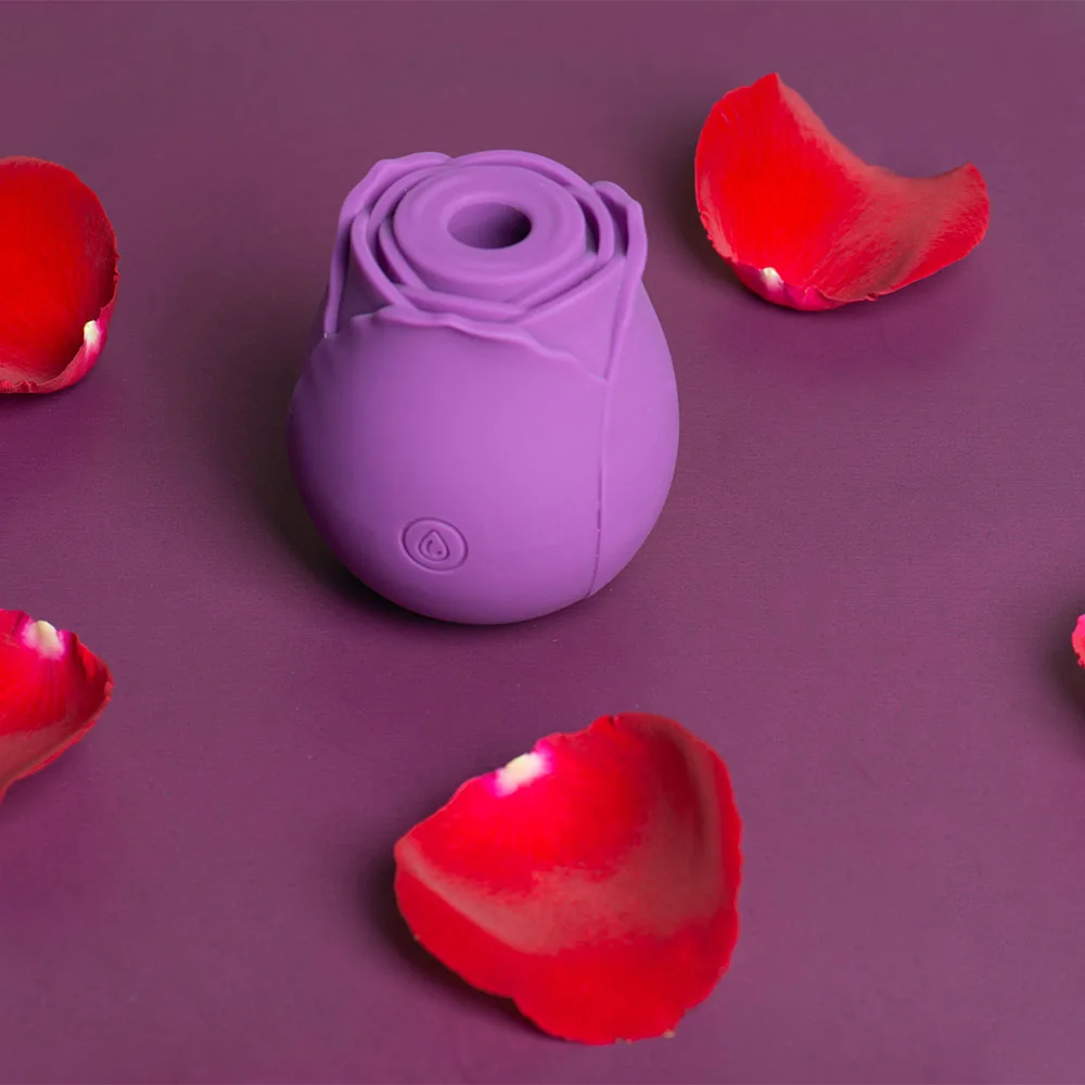 Roselle Bloom Rose Suction Toy — purple rose toy with loose petals