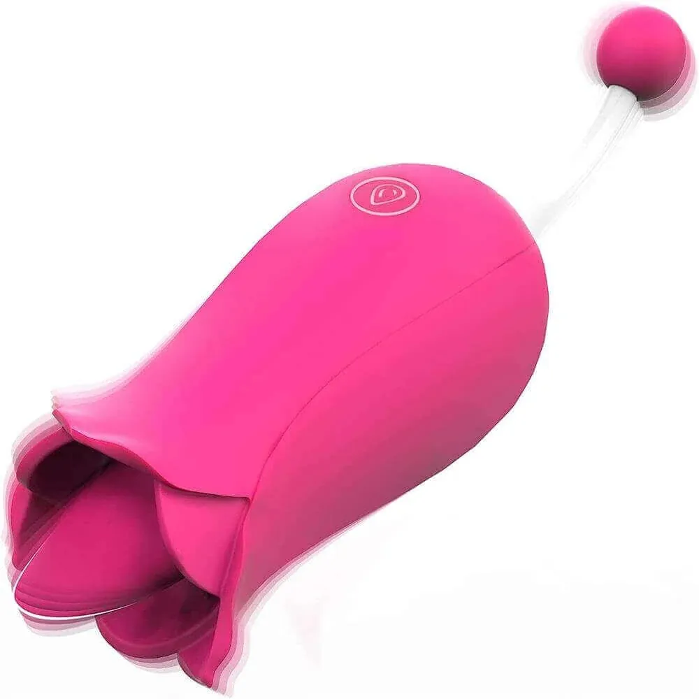 Roselle Blossom rose toy — pink flower body with ball tail