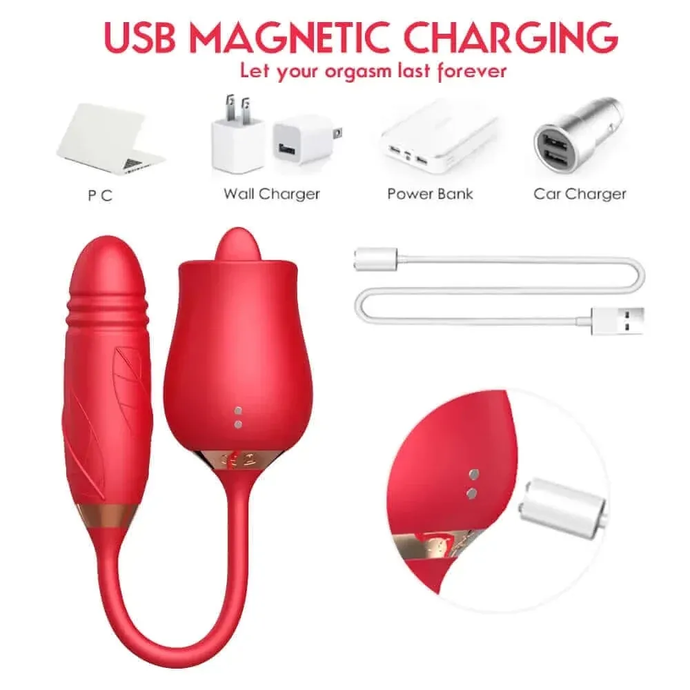 Roselle Cadence rose toy — rose-shaped device with connected secondary contact