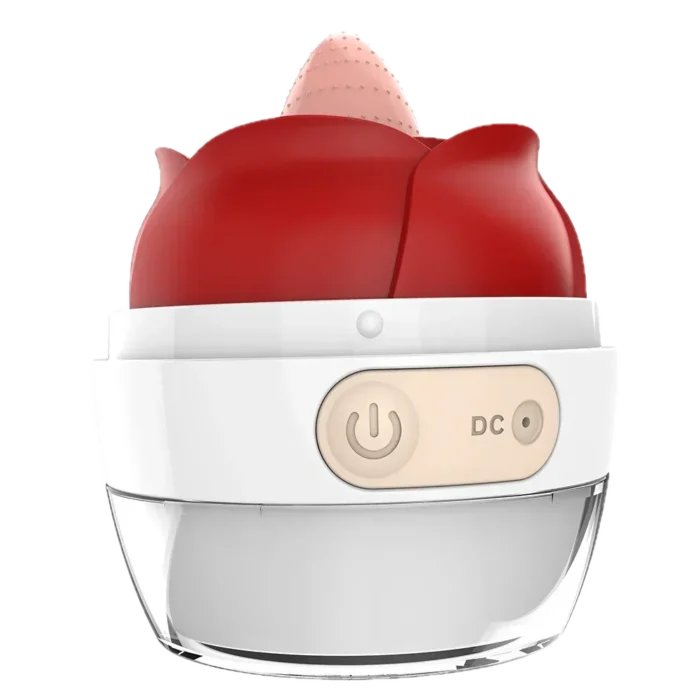 Roselle Capsule Rose Tongue Stimulator — front view of capsule-style rose