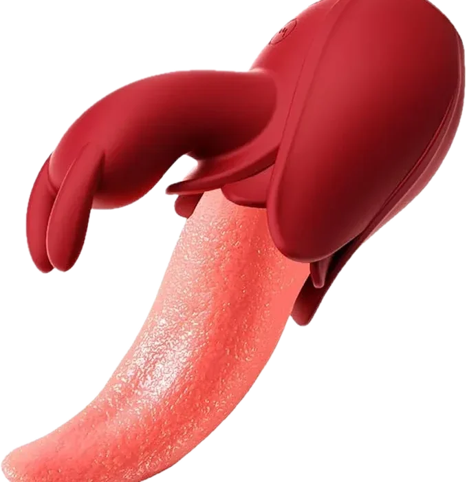 Roselle Cradle Rose Contact Vibrator — oval body with long tongue-style surface