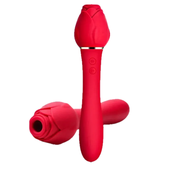 Roselle Cross Rose Suction and Shaft Vibrator — cross-shaped rose wand