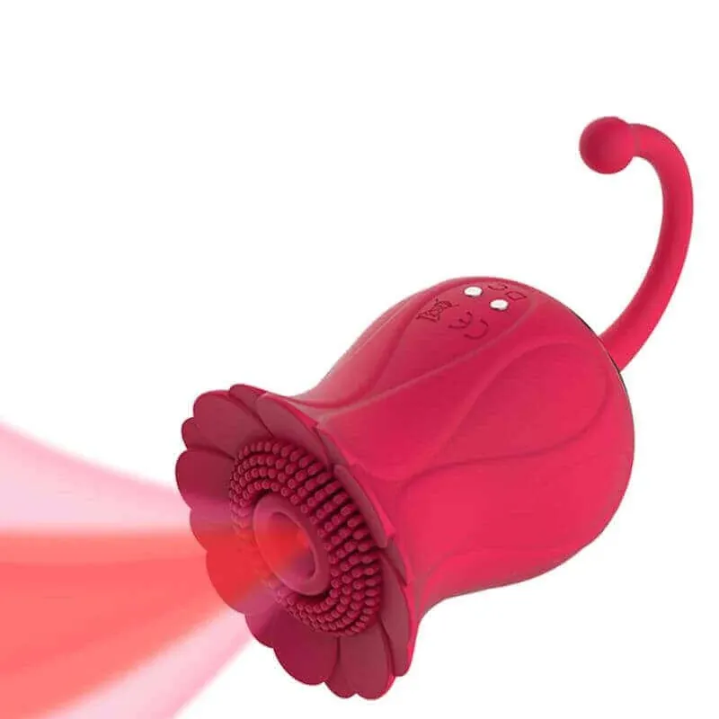Roselle Curl rose toy — red flower cup with curled tail
