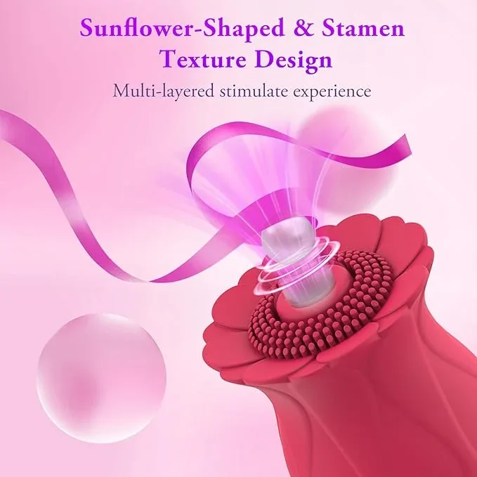 Roselle Curl Rose Suction Egg Vibrator — textured opening detail