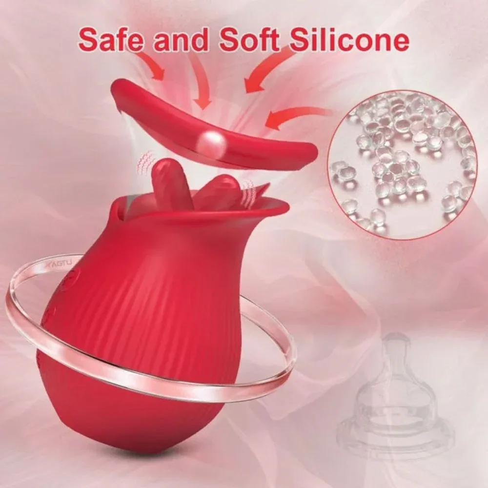Roselle Echo Twin-Tongue Rose Suction Toy — twin tongue-style tips