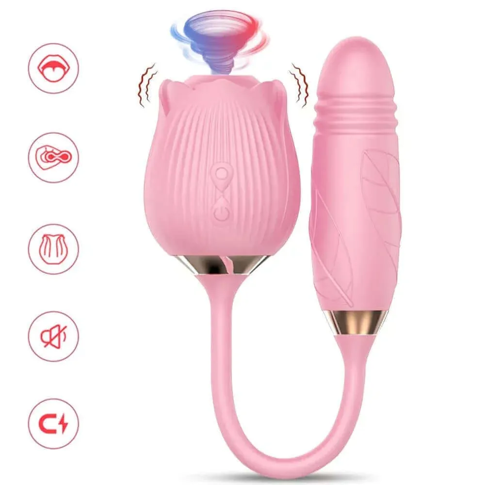 Roselle Extend rose toy — rose-shaped device with connected secondary contact