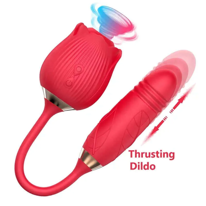 Roselle Extend rose toy — rose-shaped device with connected secondary contact