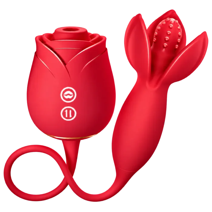 Roselle Flex detachable rose head with a three-petal shaft, isolated product view