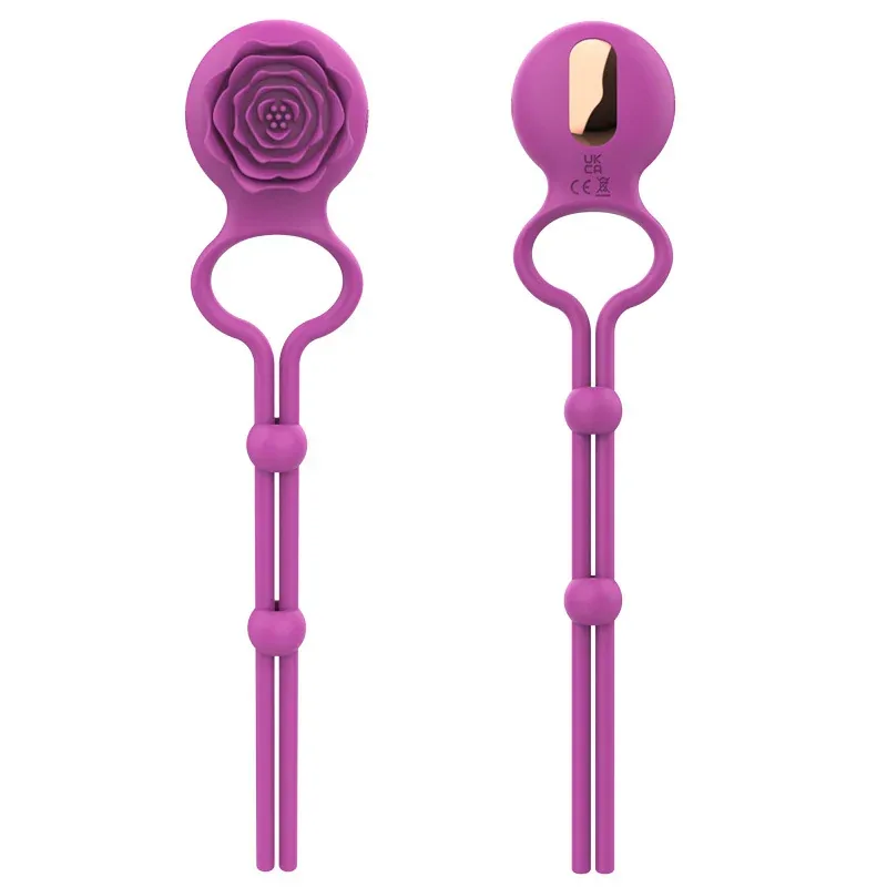 Roselle Loop Adjustable Rose Ring Vibrator — purple color option