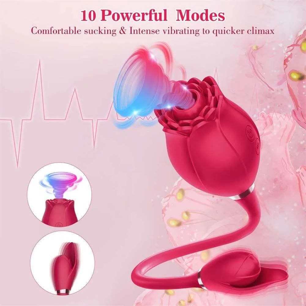 Roselle Mermaid rose toy — rose-shaped device with connected secondary contact