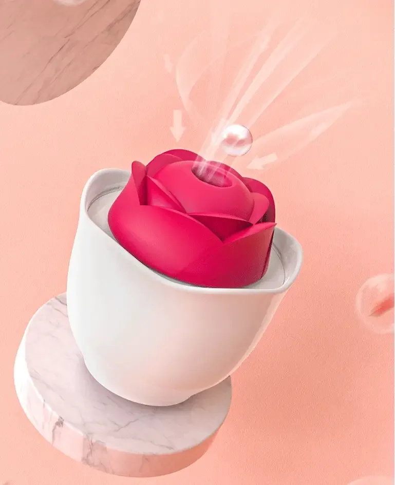 Roselle Nest Compact Rose Suction Toy — hand-held size reference