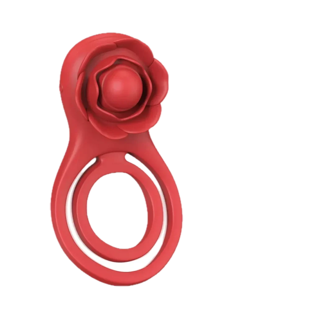 Roselle Pair Double-Loop Rose Ring Vibrator