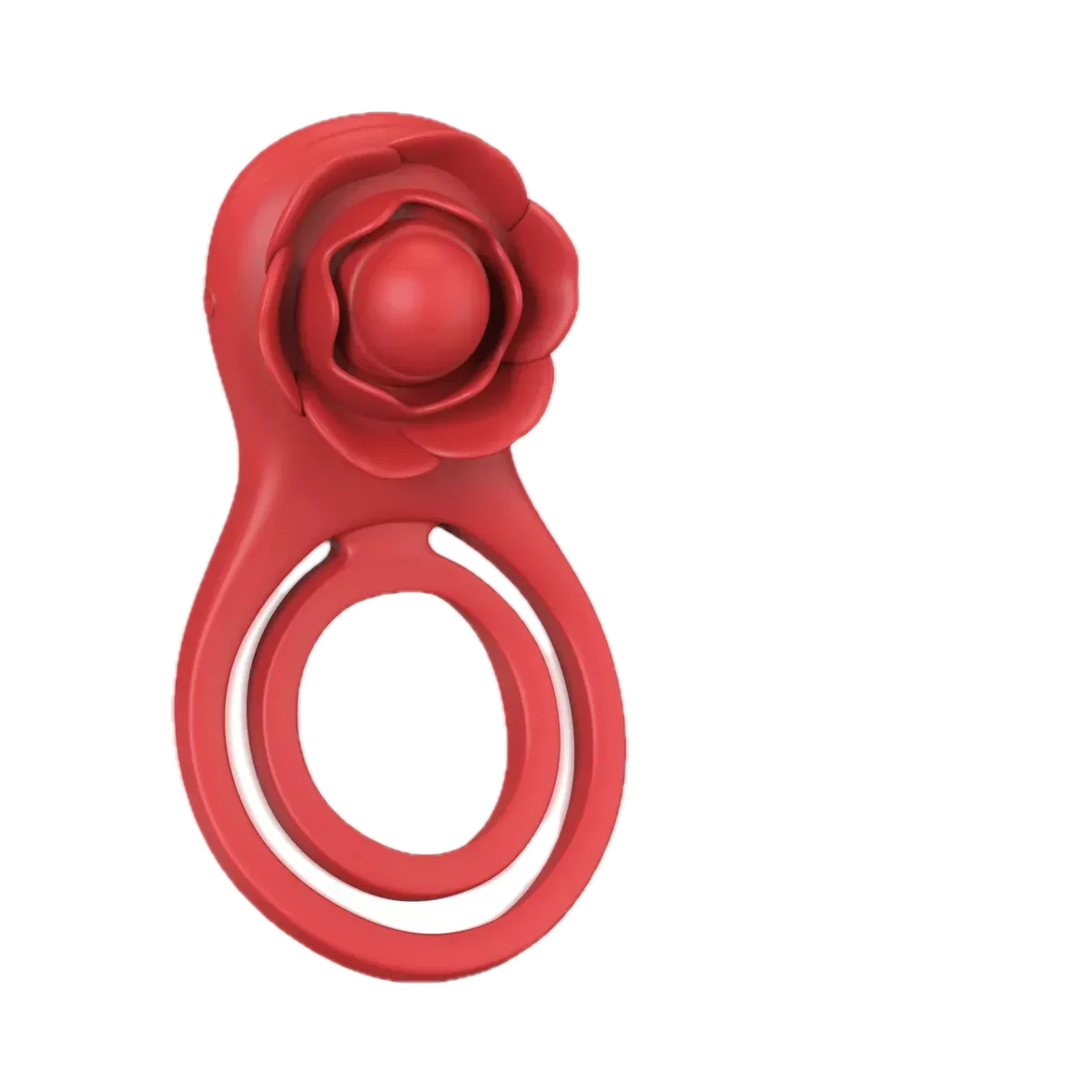 Roselle Pair Double-Loop Rose Ring Vibrator — front product view