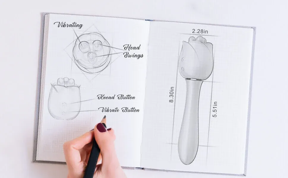 Roselle Paw rose toy — full product view showing its shape and controls