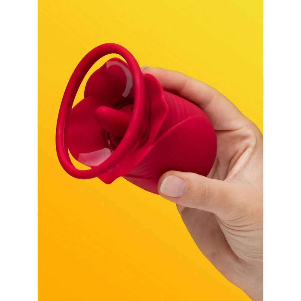 Roselle Petal Rose Tongue Pump — handheld red rose tongue pump size reference