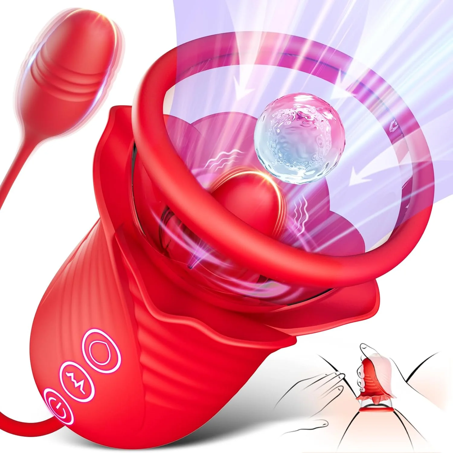 Roselle Petal Rose Tongue Pump — rose tongue pump and connected egg front render