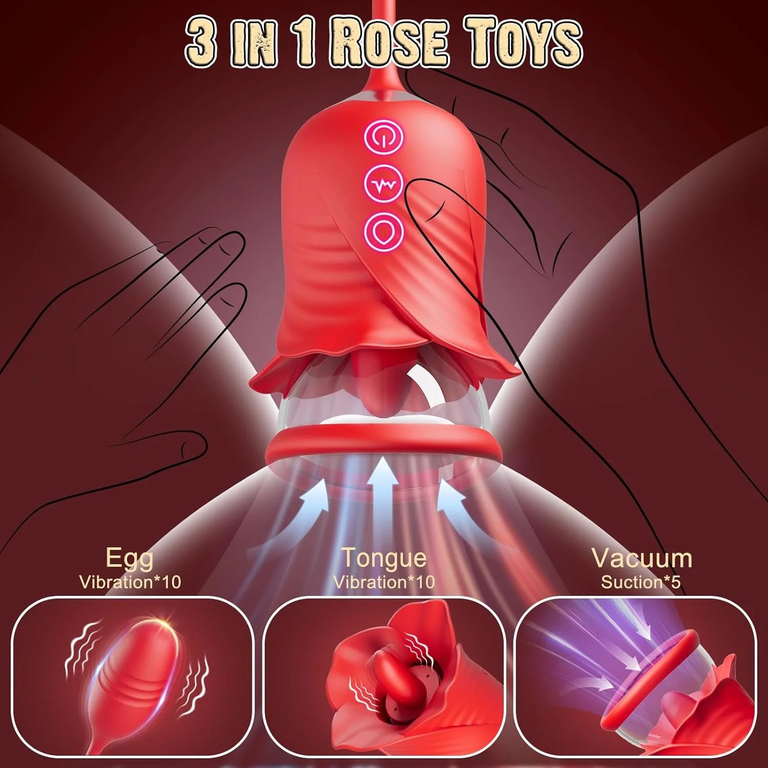 Roselle Petal Rose Tongue Pump — rose tongue pump three-function diagram