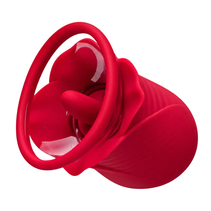 Roselle Petal rose-inspired tongue pump with an external opening, isolated product view