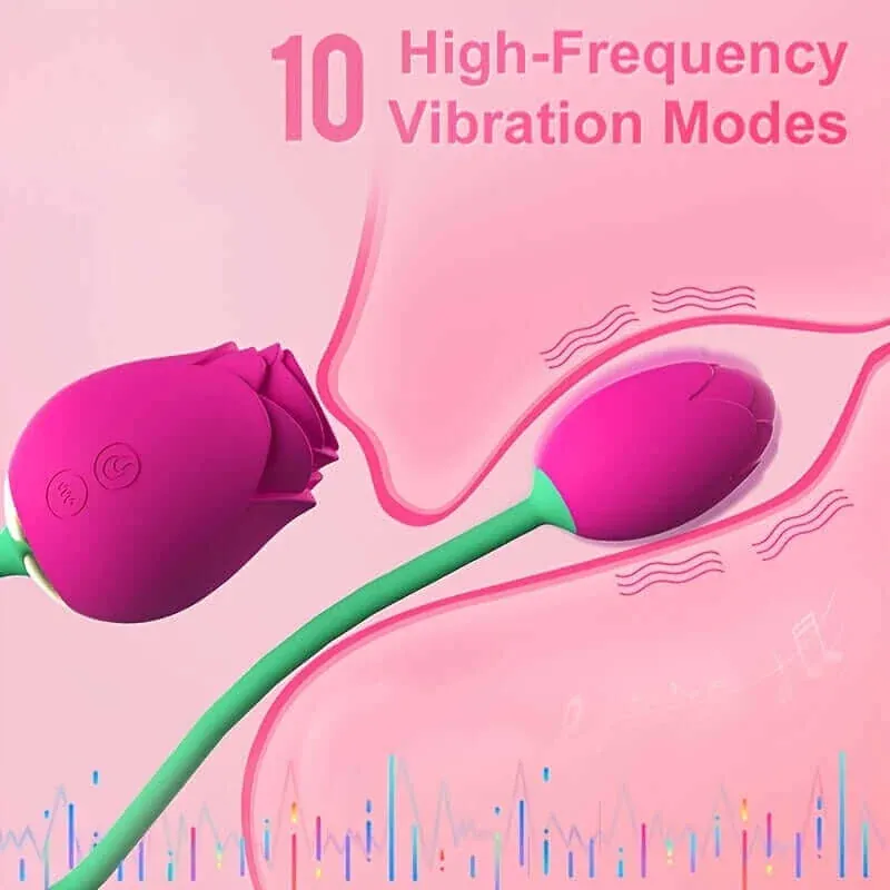 Roselle Poppy rose toy — rose-shaped device with connected secondary contact