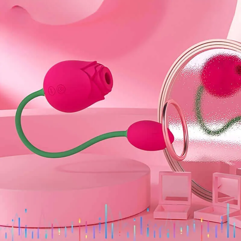 Roselle Poppy rose toy — rose-shaped device with connected secondary contact