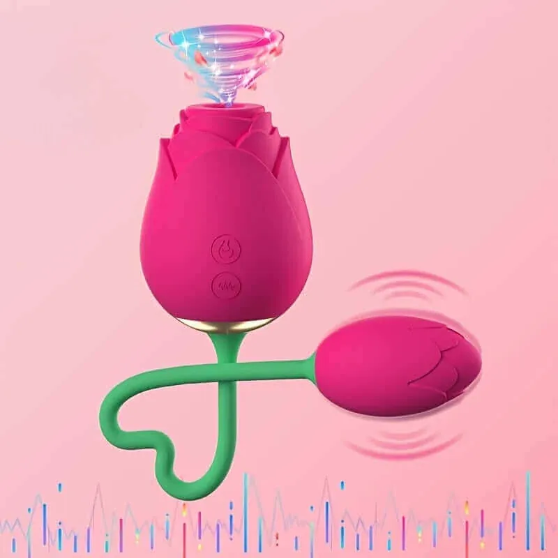 Roselle Poppy rose toy — rose-shaped device with connected secondary contact