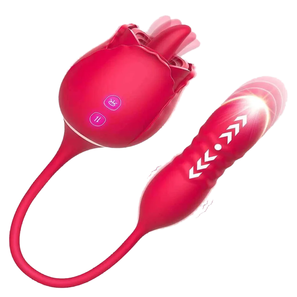 Roselle Pulse Rose Tongue & Thrusting Vibrator