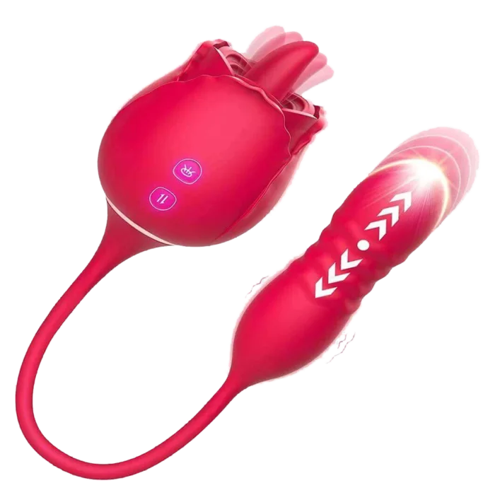 Roselle Pulse with a rose head and connected thrusting shaft, isolated product view