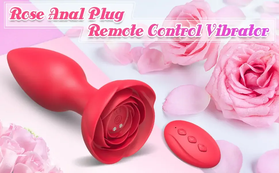 Roselle Reverie Rose Remote-Control Vibrator — rose base and remote