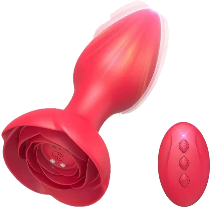 Roselle Reverie Rose Remote-Control Vibrator — rose-base tapered body with remote