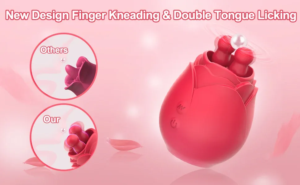 Roselle Ripple Rose Twin-Tip Vibrator — twin-tip head close-up