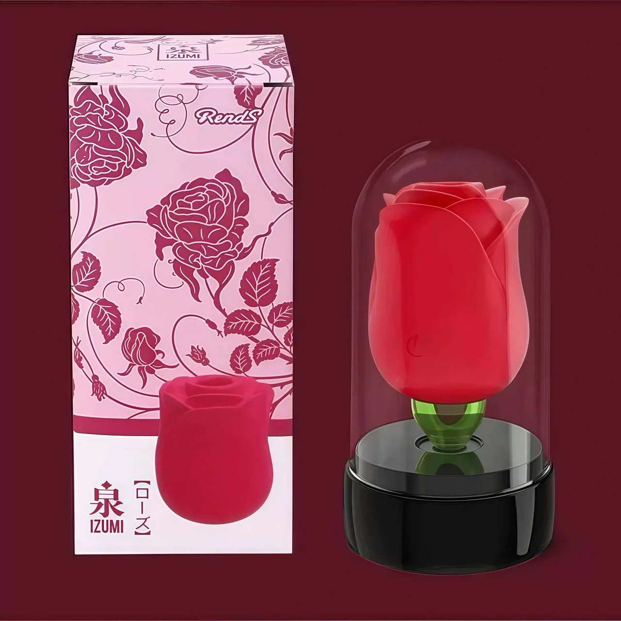 Roselle Blush rose toy — full product view showing its shape and controls
