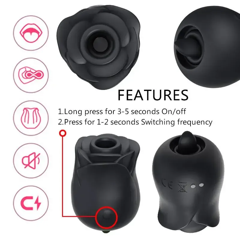 Roselle Blush rose toy — full product view showing its shape and controls