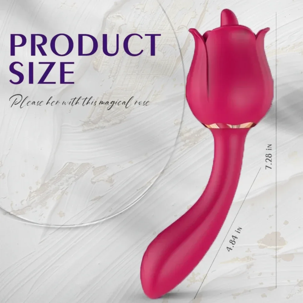 Roselle Stem Rose Tongue Wand — dimensions diagram