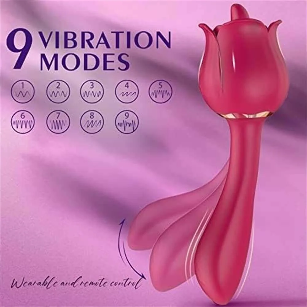 Roselle Stem Rose Tongue Wand — rear view and setting diagram