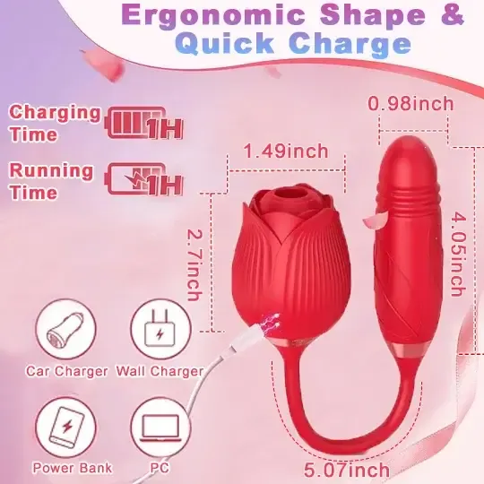 Roselle Stride rose toy — rose-shaped device with connected secondary contact