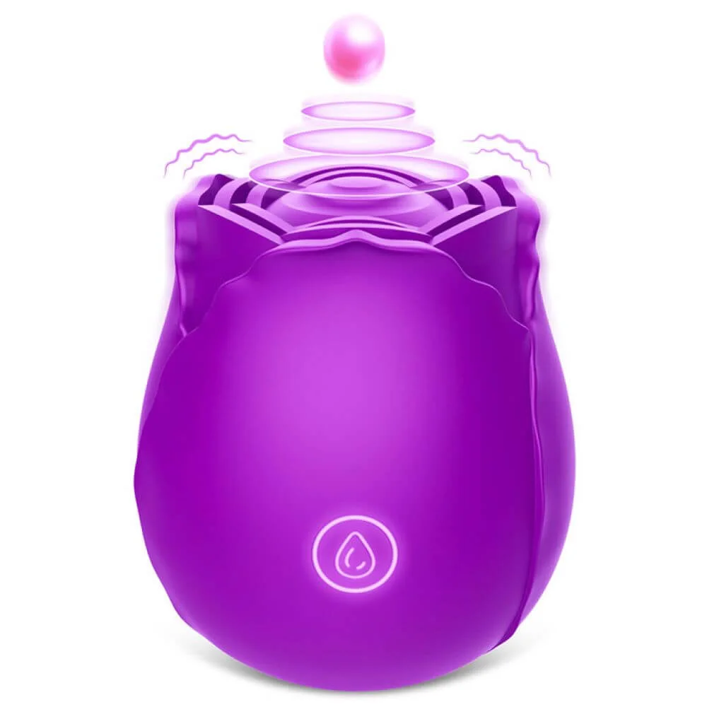 Roselle Tap Rose Toy — purple rose tapping toy front view