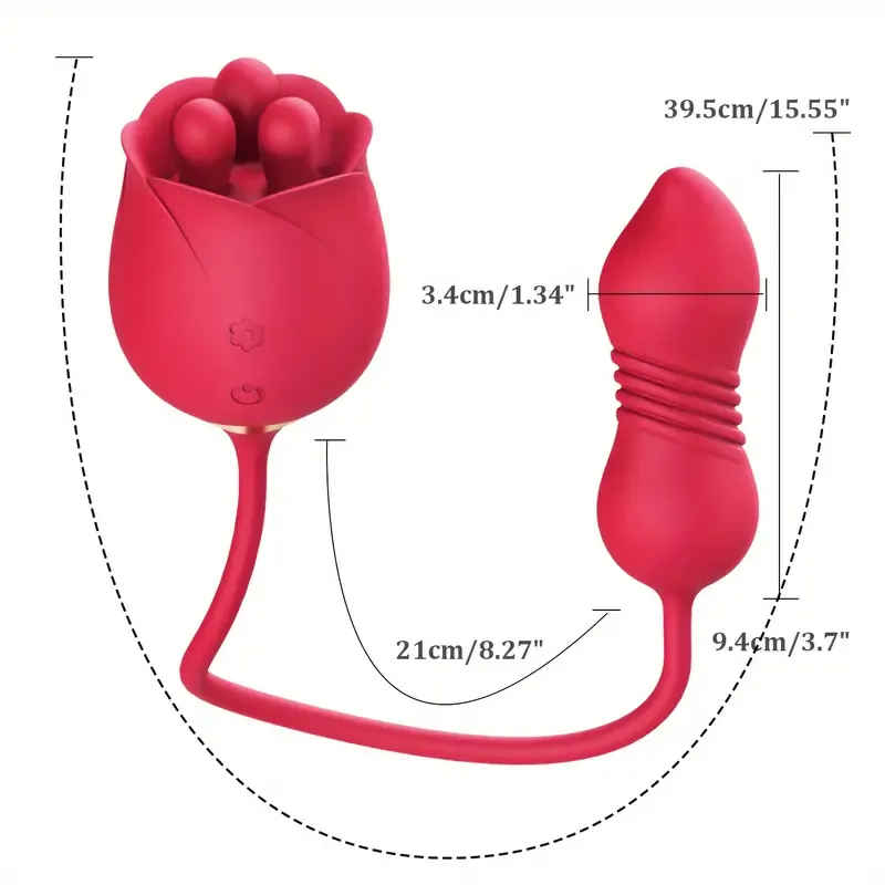 Roselle Trio Rose Rotating-Tip Set — full product dimensions
