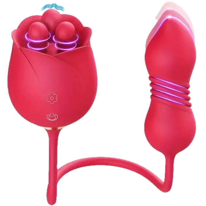 Roselle Trio Rose Rotating-Tip Set — multi-bud rose head with shaft
