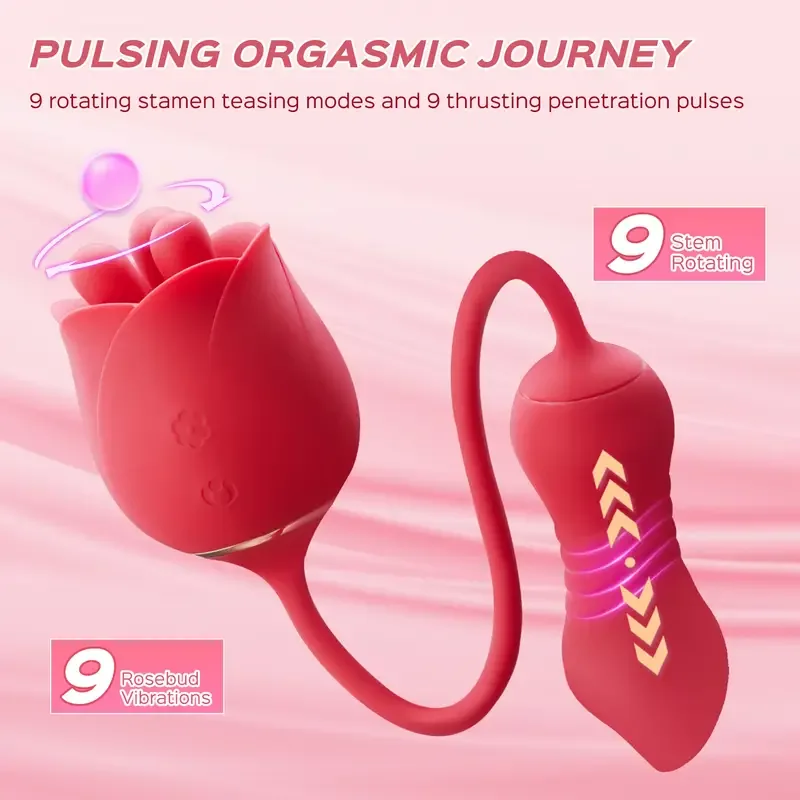 Roselle Trio Rose Rotating-Tip Set — rose head and shaft setting diagram