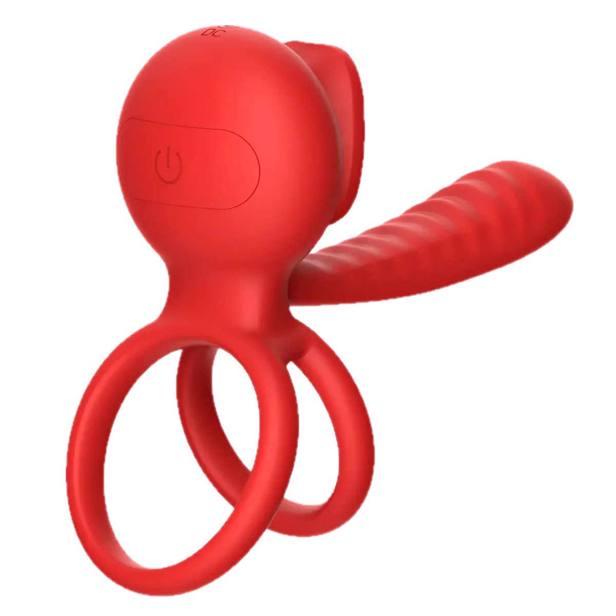 Roselle Union Rose Tongue Ring — isolated rear view of ring and side arm