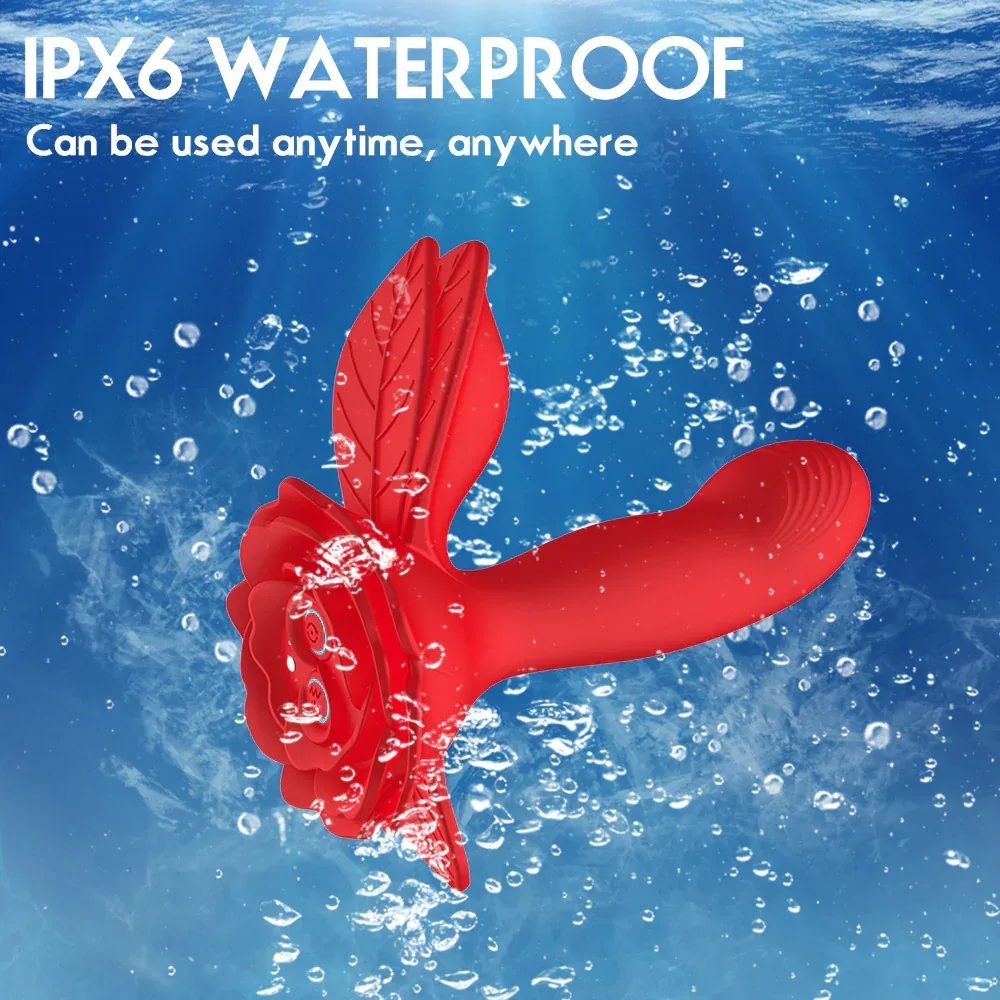 Roselle Veil Wearable Rose Vibrator — product shown with water splashes