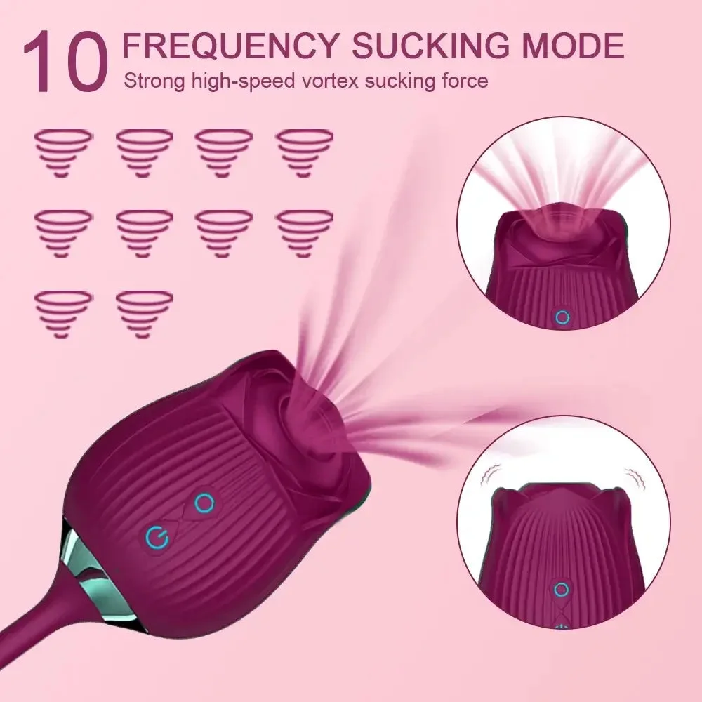 Roselle Verso Rose Toy with Dildo — rose suction modes diagram